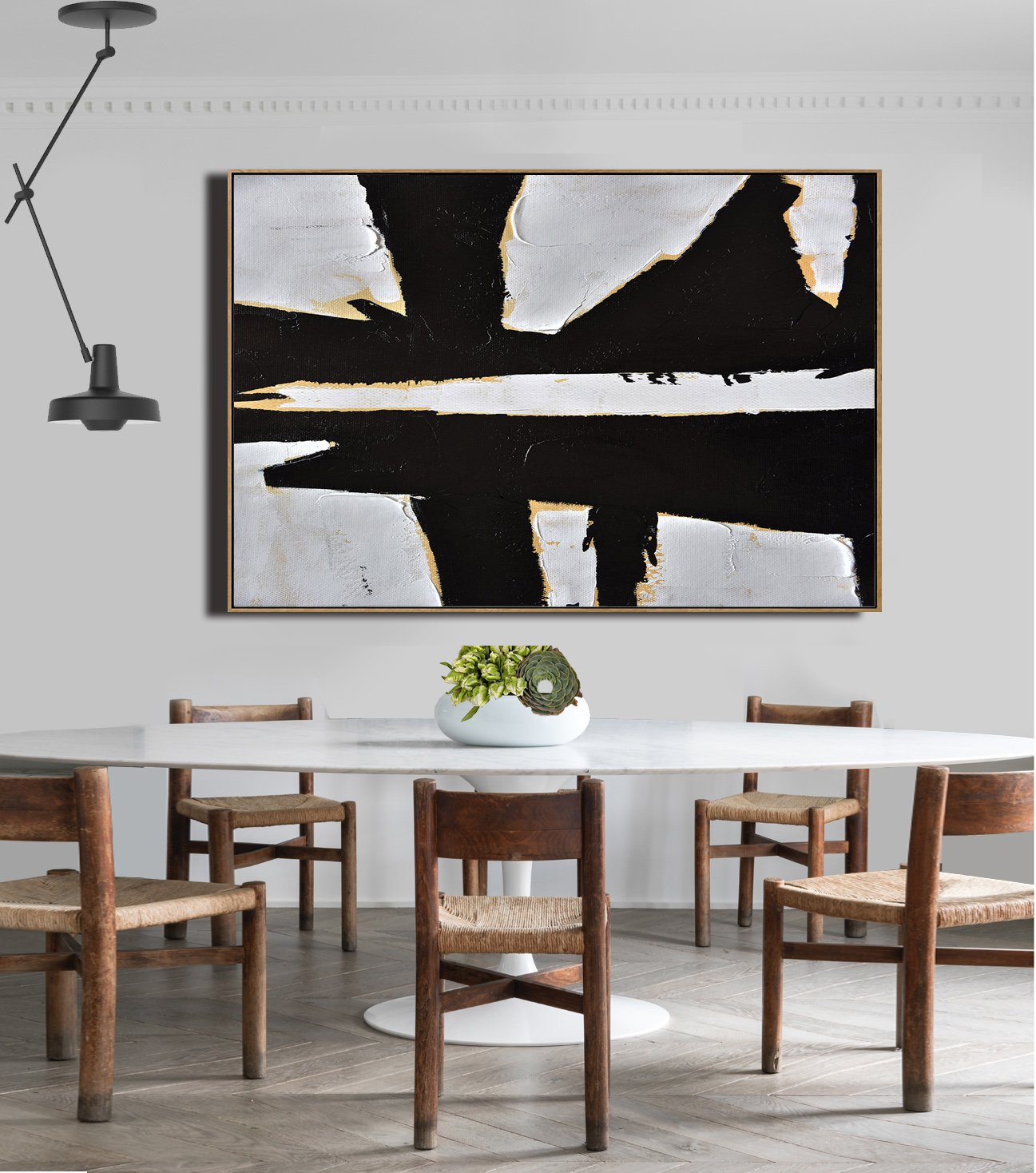 Horizontal Palette Knife Minimalist Art #C21Z